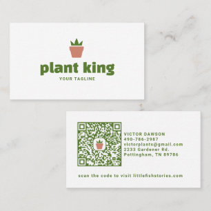 Logo met potplant Plantenwinkel of tuinmerk Visitekaartje