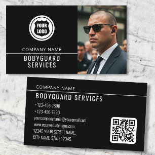 Logo met QR-code voor moderne lijfwacht-dienstverl Visitekaartje