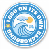 Logo met stevige achtergrond Zakelijke waterfles Sticker (Voorkant)