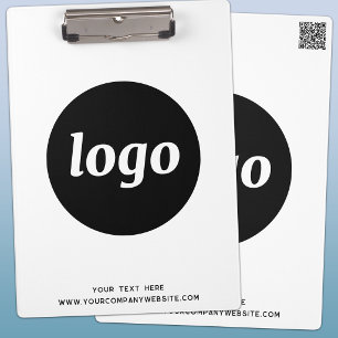 Logo met tekst en QR-code bedrijfsbranding Klembord