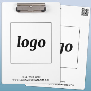 Logo met tekst en QR-code bedrijfsbranding Klembord
