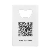 Logo met tekst QR Code Business Kredietkaart Flessenopener (Achterkant)