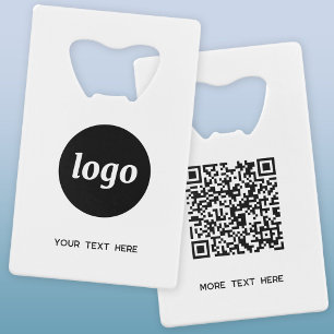 Logo met tekst QR Code Business Kredietkaart Flessenopener