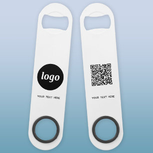 Logo met tekst QR Code Business Speed Flessenopener