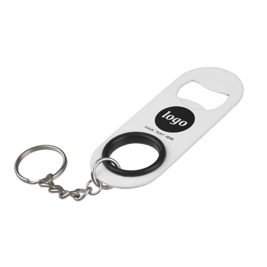 Logo Met Tekst QR Code Zakelijk Mini Flessenopener (Voorkant Gekanteld)