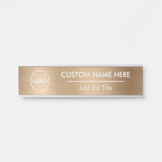 Logo Metallic Gold Employee Name Deurbordje