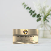 Logo | Metallic Gold Shine Visitekaartje (Staand voorkant)