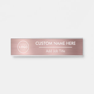 Logo Metallic Roos Gold Employee Name Deurbordje