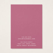 Logo mince bordure rose carte d'affichage d'oreill (Dos)