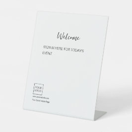 Logo Minimal Business Welcome Sign Reclamebord Met Voetstuk
