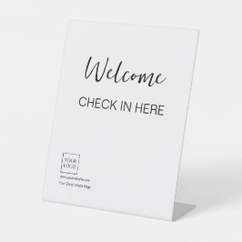 Logo Minimal Business Welcome Sign Reclamebord Met Voetstuk