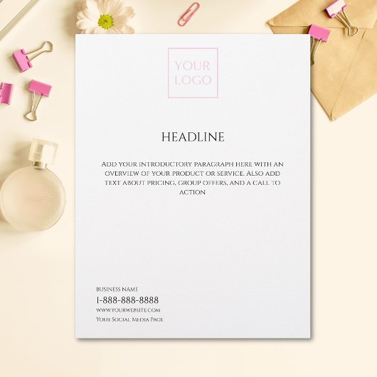 Logo Minimal White Business Marketing Flyer