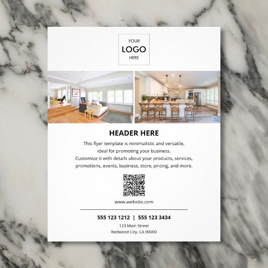 Logo Minimale foto QR Code Business Flyer