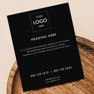 Logo minimale witte Business Black Flyer