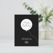 Logo Minimalist Black White Zakelijke Verjaardag Briefkaart (Staand voorkant)