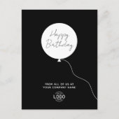 Logo Minimalist Black White Zakelijke Verjaardag Briefkaart (Voorkant)