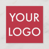 Logo minimalistisch modern rood vierkante visitekaartje (Voorkant)