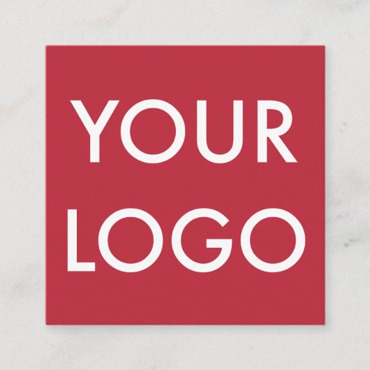 Logo minimalistisch modern rood vierkante visitekaartje (Voorkant)