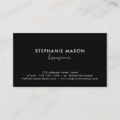 Logo minimalistisch script voor witte Sjabloon Sim Visitekaartje (Achterkant)