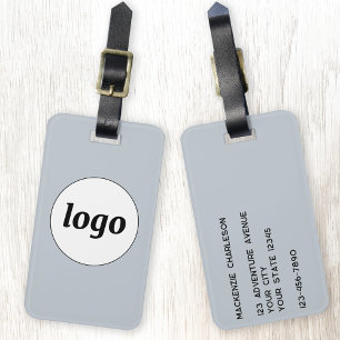 Logo Minimalistische Promotie Blauw Zakelijk Brand Bagagelabel