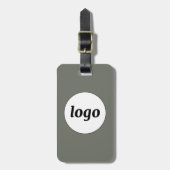 Logo Minimalistische Sage Green Business Bagagelabel (Voorkant verticaal)