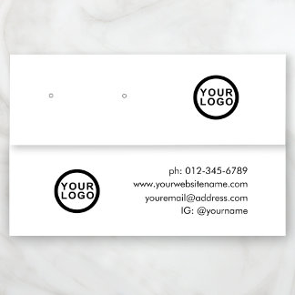 Logo Minimalistische sieraden oorbel display Mini Visitekaartje