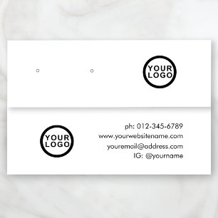 Logo Minimalistische Sieraden Oorbellen Display Mini Visitekaartje