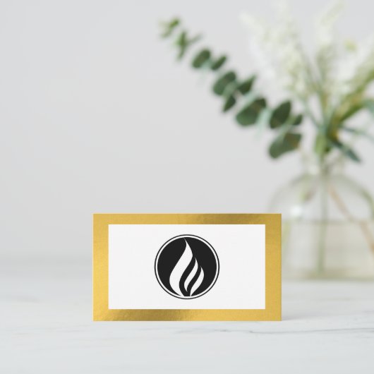 Logo minimum de code QR avec carte de visite d'oss (Debout devant)