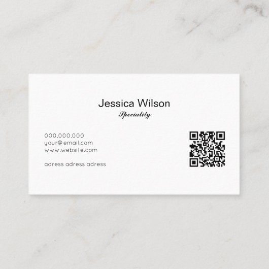 Logo minimum de code QR avec carte de visite d'oss (Dos)