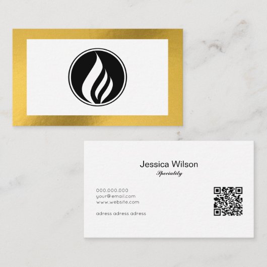 Logo minimum de code QR avec carte de visite d'oss (Devant / Derrière)