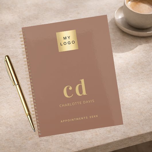 Logo mocca marron monogramme initiales entreprise