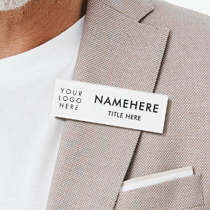 Logo Modern Big Fonts Basic Eenvoudige witte titel Naambadge