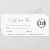 Logo Modern Elegant | Wit cadeaubon (Voorkant / Achterkant)