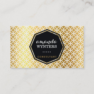 LOGO Modern Geo Circle Pattern Gold folie Octagon Visitekaartje