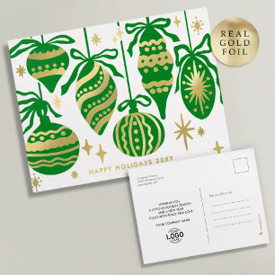 Logo Modern Groen Decor Wit Zakelijk Goud Folie Feestdagen Briefkaart