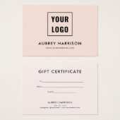 Logo Modern Professional Certificat cadeau (Devant & derrière)