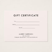 Logo Modern Professional Certificat cadeau (Dos)