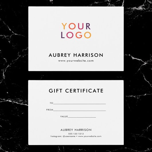 Logo Modern Professional Certificat cadeau