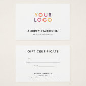 Logo modern professioneel cadeaubon visitekaartje (Voorkant /achterkant)