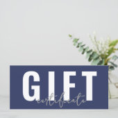 Logo Modern Script Blue Zakelijk Cadeaubon (Staand voorkant)