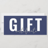 Logo Modern Script Blue Zakelijk Cadeaubon (Voorkant)