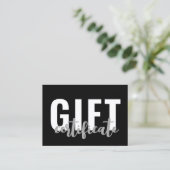 Logo Modern Script Business Gift Certificate Kaart Visitekaartje (Staand voorkant)