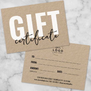 Logo Modern Script Zakelijke Cadeaubon Visitekaartje