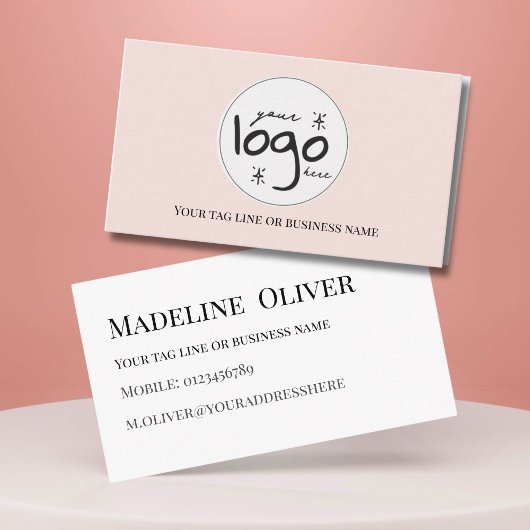 Logo Modern Simple Blush Visitekaartje