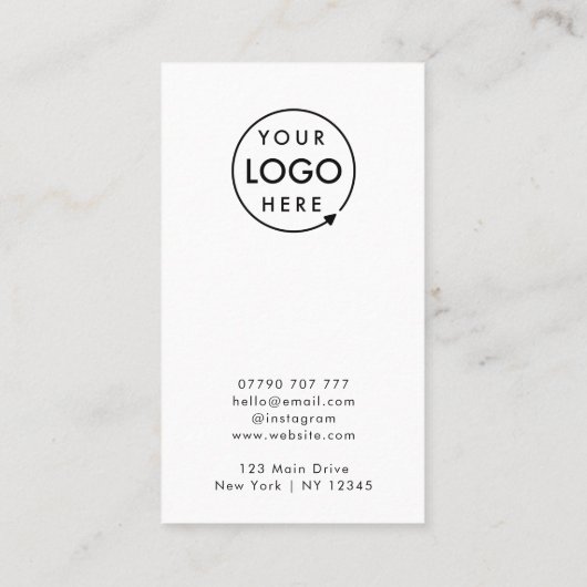 Logo Modern Wit Sieraden Oorbel Display Kaart Visitekaartje (Achterkant)