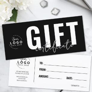 Logo Modern Zwart Zakelijk Cadeaubon