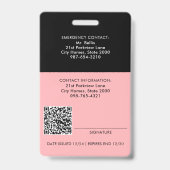 Logo Moderne, Badge de Société QR (Arrière)