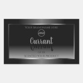 Logo moderne Black White Étiquette de produit Silv (Devant)