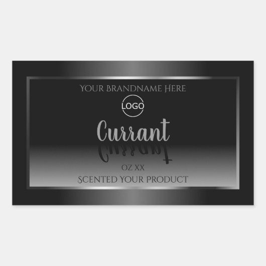 Logo moderne Black White Étiquette de produit Silv (Devant)