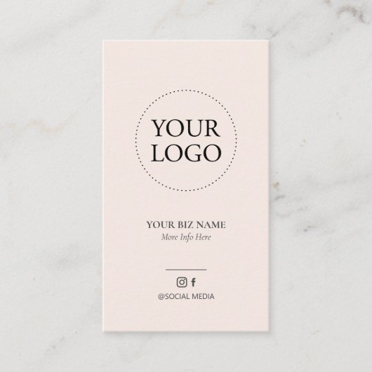 Logo moderne Blush Pink Certificat cadeau Business (Devant)